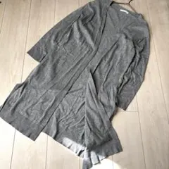 LOWRYS FARM グレー ロングカーディガン ポケット付　M 春