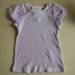新品 たぐつき 薄紫色 フリル袖 Tシャツ 110cm