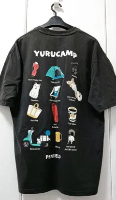 ゆるキャン▲半そでTシャツ★グレー★LLサイズ★キャンプギア★ちくわ★ゆるキャン