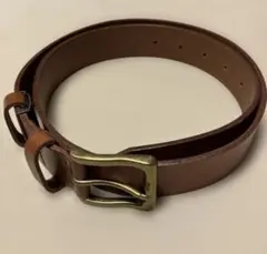 ブラウンレザー ベルト ブラスバックル