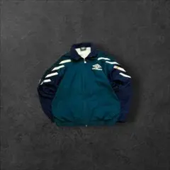 90s アンブロ ナイロンジャケット L 緑 ネイビー ボックス オーバーサイズ