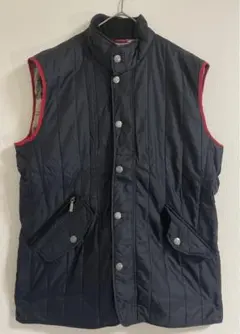 90s Barbourフロントジップ キルティング ライナー ベスト　古着　黒