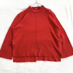 Mila Owen ウールカシミヤ後スリットクルーネックニット　赤　長袖　丸首