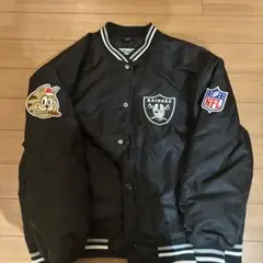 NFL Raiders レイダース スタジャン ナイロンジャケット 黒のサムネイル