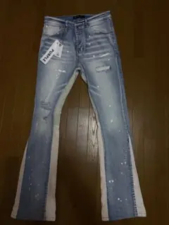 PURPLE BRAND 34 フレアデニム ペイント加工 ブラック PURPLE BRAND 34 フレアデニム ペイント加工 ブラック - メルカリ