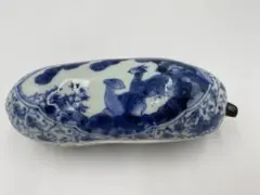 【☆素敵なお品☆】有田焼　福泉窯　染付松鹿花唐草　瓜型蓋物　重箱　陶箱