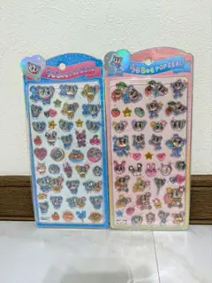 【海外製】エンジェルブルーボンボンドロップ風シールとシール帳セット