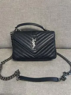 SAINT LAURENT サンローラン カレッジ チェーンショルダー ブラックのサムネイル
