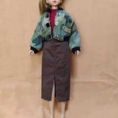 タカラ　ジェニー　コーディネートドレス　迷彩柄セットアップ