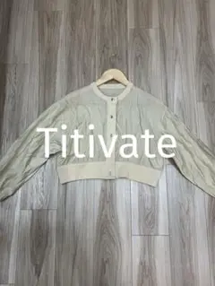 Titivate ティティベイト シアー ショート丈 ブルゾン M ベージュ