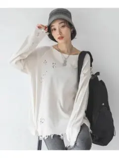 JEANASIS ベビークラッシュロンＴ 白