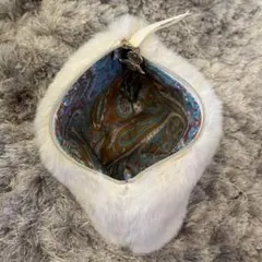 ムートン ポーチ 裏地 ペイズリー柄