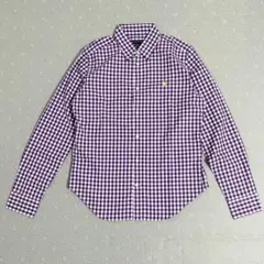 極美品 ラルフローレン スポーツ ギンガムチェック シャツ コットン パープルのサムネイル