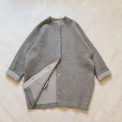 極美品✨エレンディーク　CNラクーンミックスWカーディガン　グレー　01