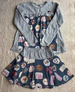 【お値下げ】KP セットアップ　トレーナー&スカート　140