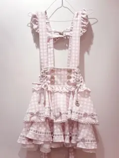 LIZLISA はしごリボンギンガムティアード スカパン ピンク - メルカリ