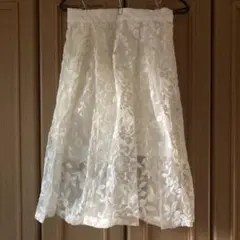 エゴイスト シースルー 花柄レーススカート フレア S