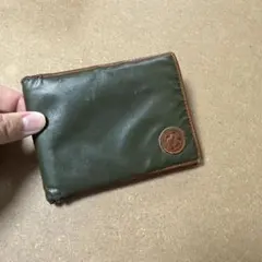 HUNTING WORLD 二つ折り財布 カーキ レザーのサムネイル