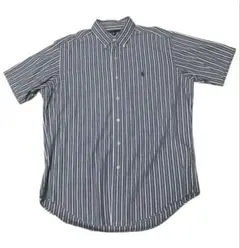 90s ラルフローレン　半袖シャツ　ストライプ　ヴィンテージ　古着