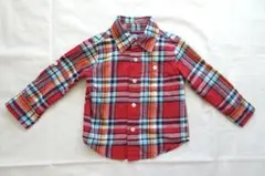 baby Gap★ベビーギャップ★長袖シャツ★チェック柄★赤系★90