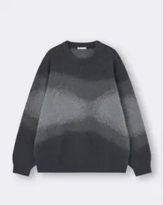GU ブラッシーニットクルーネックセーター(グラデーション)