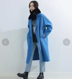 UNITED TOKYO ウールカシミヤチェスターコート ブルー - メルカリ