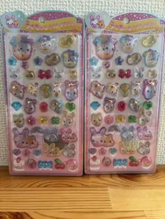 匿名配送 うるちゅるPOPシール フワフワらびちゃん2枚セット