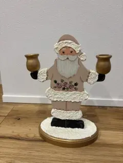 木製 サンタクロース キャンドルホルダー