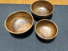 カインズ　アカシアウッド ボウル 20cm.13cm 3個セットのサムネイル