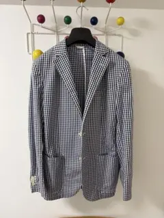 COMME des GARÇONS ギャルソン ネイビー ギンガム ジャケット - メルカリ