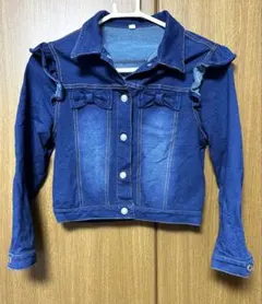 牛仔 露臍夾克 荷葉邊