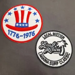 刺繍　アイロンワッペン　人気組み合わせ 丸型　アメリカン　2枚セット　　410