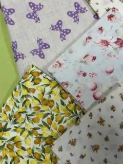 生地(ハギレ) 花柄・リボン柄・無地