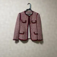 GUCCI チェック柄 ノーカラージャケット（未着用） GUCCI グッチ ニット ジャケット 545701 XKABP ボーダー 切替