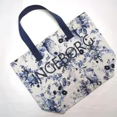 【新品未使用】インゲボルグ　ブルー　花柄　ト―トバック　ノベルティ