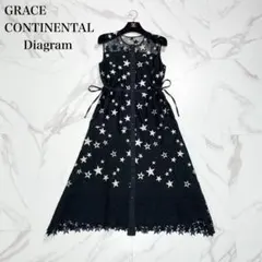 人気✨近年 グレースコンチネンタル ビッグカラー刺繍ワンピース A