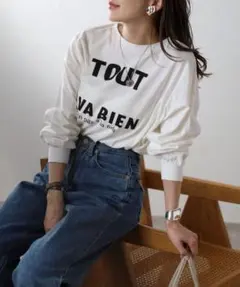 Bonjour sagan 前後2WAYクルーネックロゴロンT