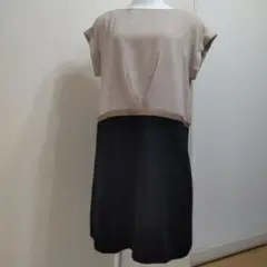ベージュと黒のワンピース未使用タグ付きテチチ