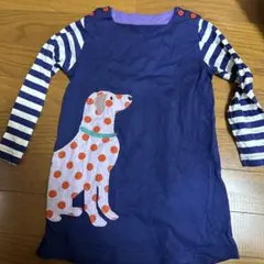 犬デザインの長袖ワンピース