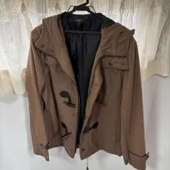 ブラウン フード付き ダッフルコート Lサイズ