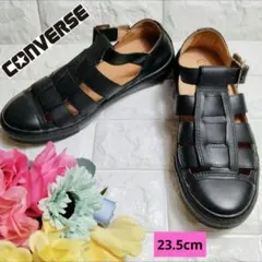 美品♪ コンバースオールスター グルカサンダル レザー ストラップ ブラック