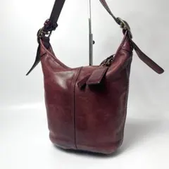 COACH オールドコーチ ショルダーバッグ グラブタンレザー ボルドー 881