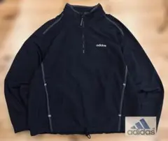 ジャケット 古着 90s adidas アディダス 黒 ナイロン ハーフジップ
