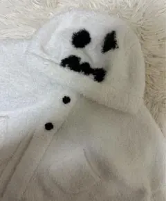 PIQUE フード付きホワイトポンチョ3点セット