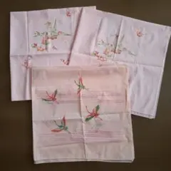風呂敷 3枚セット 鶴と折鶴 ピンク
