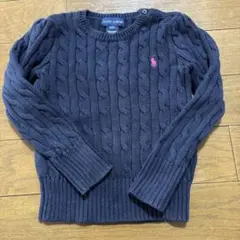 Ralph Lauren ネイビー ケーブル編みセーター 4/1T