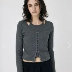 MOUSSY LAYERED 2WAY カーディガン