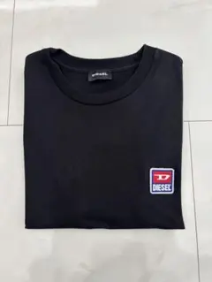 DIESEL ブラック Tシャツ ロゴ刺繍