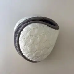 ニットフリース耳あて ホワイト/グレー