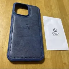 【未使用】ONES iPhone14 Pro Max ケース レザー調 ネイビー